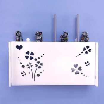 

Creative Wall Mounted Wifi Router Shelf Holder Wifi Storage Box Organizer TV Set Top Box Storage Rack Holder Home Decoration