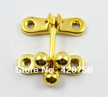 

Gold Jewelry Box Hasp Latch Lock 31x33mm with Screws