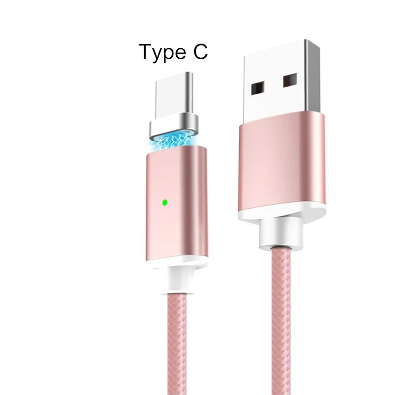 Магнитный кабель Vanniso Micro USB 2A, кабель для быстрой зарядки для iPhone XS X XR 8 7 samsung S8 type C, магнитный кабель для мобильных телефонов - Цвет: Rosegold for Type C