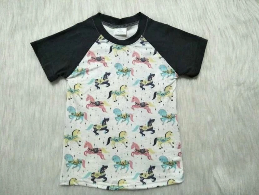 

New arrival horse pattern t shirt boys girls summer short sleeve casual O neck cool children's clothing kids tees gxj