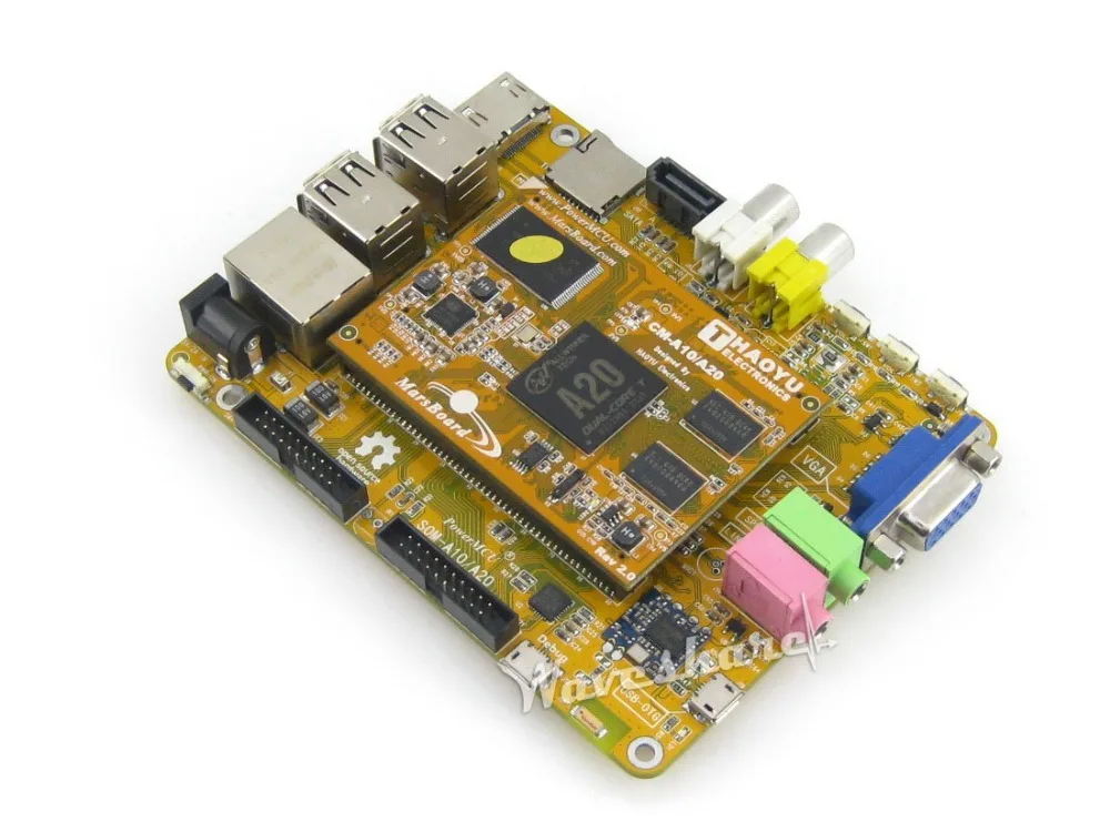 Module Marsboard A20 # Dual Core Arm Cortex A7 Dual Core Mali-400 Gpu Development Board cubieboard3 cubietruck dual core a20 development board w 2gb ddr3 memory hdmi vga