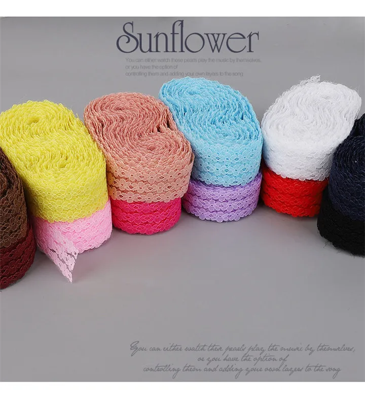 5   25mm10 Yard Non-Elastic Lace Strips Ribbons Diy Decorative Wedding Flowers Gift Wrapping Handmade Lace Hair Accessories