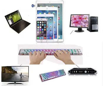 

For Iphone Ipad Android Tablet PC Laptop phone Computer Notebook Keyboard Metal Panel Backlight USB Bluetooth wireless Keyboard
