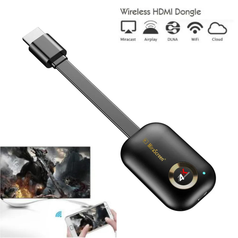 2019Mirascreen G9 Интеллектуальный Wifi Дисплей донгл приемник 2,4G/5,8G 4K HDMI tv Stick Поддержка зеркального отображения к ТВ для Android/iPhone