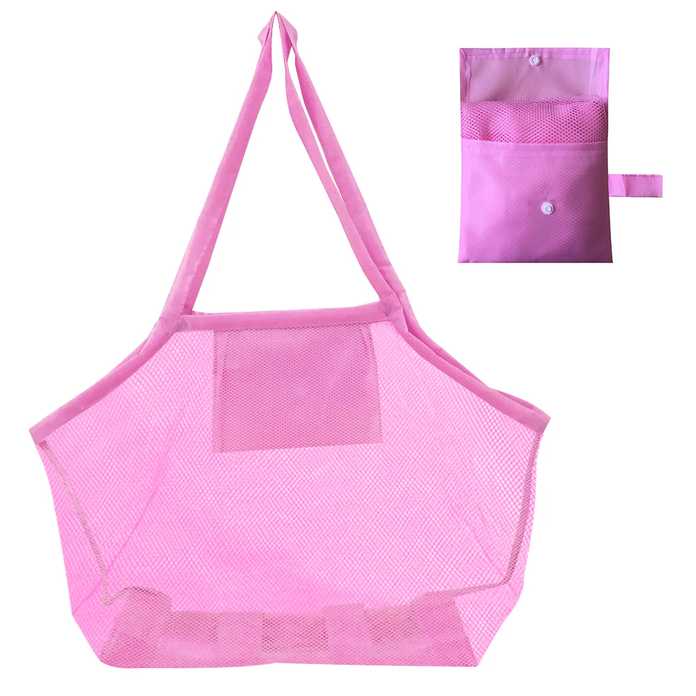 Foldable Portable Beach Bag Kids Children Mesh Storage Bag Outdoor Beach Park Swimming Toys Towel Clothes Organizer Swimming Bag - Color: color 1