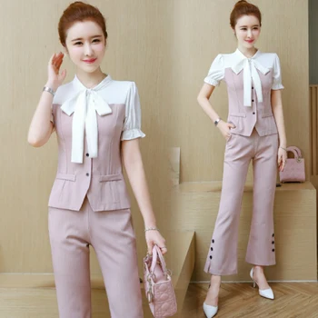 

Stripe Two Piece Set Top And Pants Clothes For Women Stylish Women's Summer Suit Ensemble Femme Survetement Conjunto Feminino