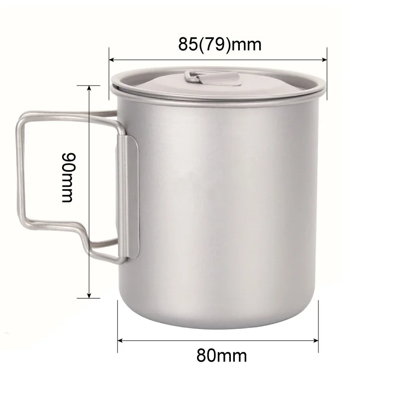 

Flame's Creed 420ML Outdoor Tableware Titanium Pot Folding Cup Ultralight Titanium Cookware Portable Bowl Camping Cup Mesh Bag