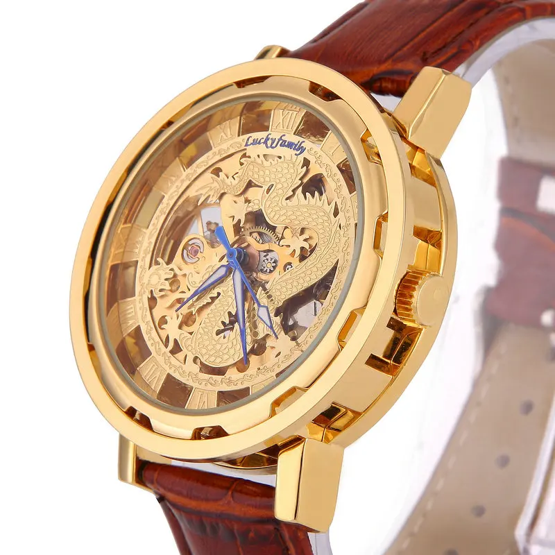 

2016 Casual Hardlex Analog Round Genuine leather Limited Sale Special Offer Men Dragon Steel Chain Automatic Mechanical Watches