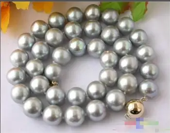 

Hot sale new Style > 17.5" 9-10MM GRAY ROUND FW CULTURED PEARL NECKLACE