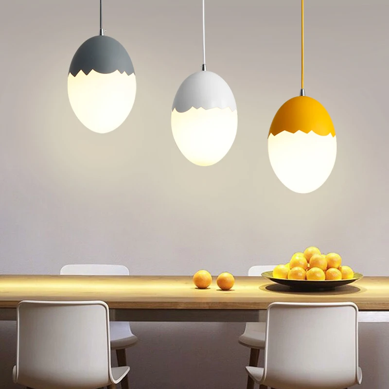 

Creative macaron egg model pendant light for kids room bedroom restaurant colorful decoration E27 LED personality droplight