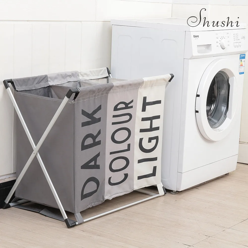 شوشي hotsell جاهزة للماء سلة الغسيل folable القذرة تخزين ملابس حقيبة X إطار المحمولة الغسيل المنظم دلو