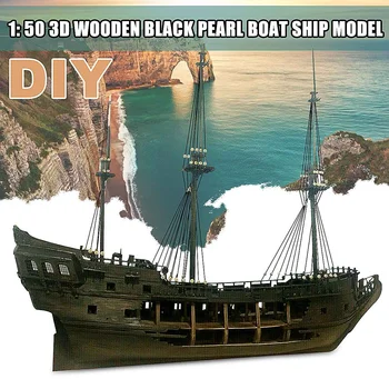 

1:50 DIY Craft Wood Boat Model Kit for Black Pearl Sailing Ship for s of the Caribbean Assembly Boat model kit