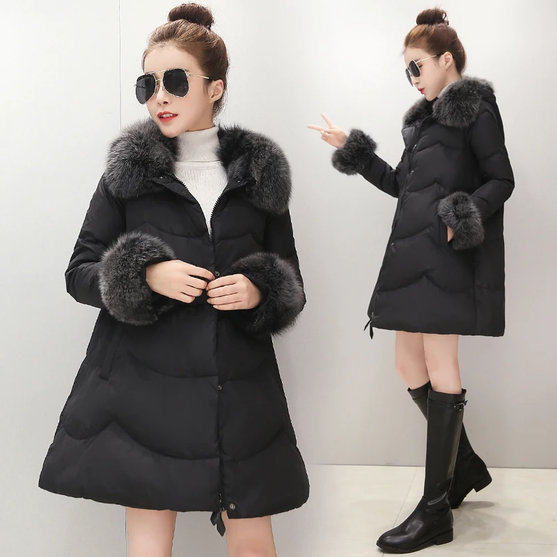 New 2017 Winter Coat Brand Women Solid Down Jacket Thick Warm Padded