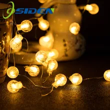 Хрустальные шары гирлянда Водонепроницаемый 20/50LED на открытом воздухе Звездные огоньки AA Батарея питаемые через USB порт гирлянды декоративное освещение