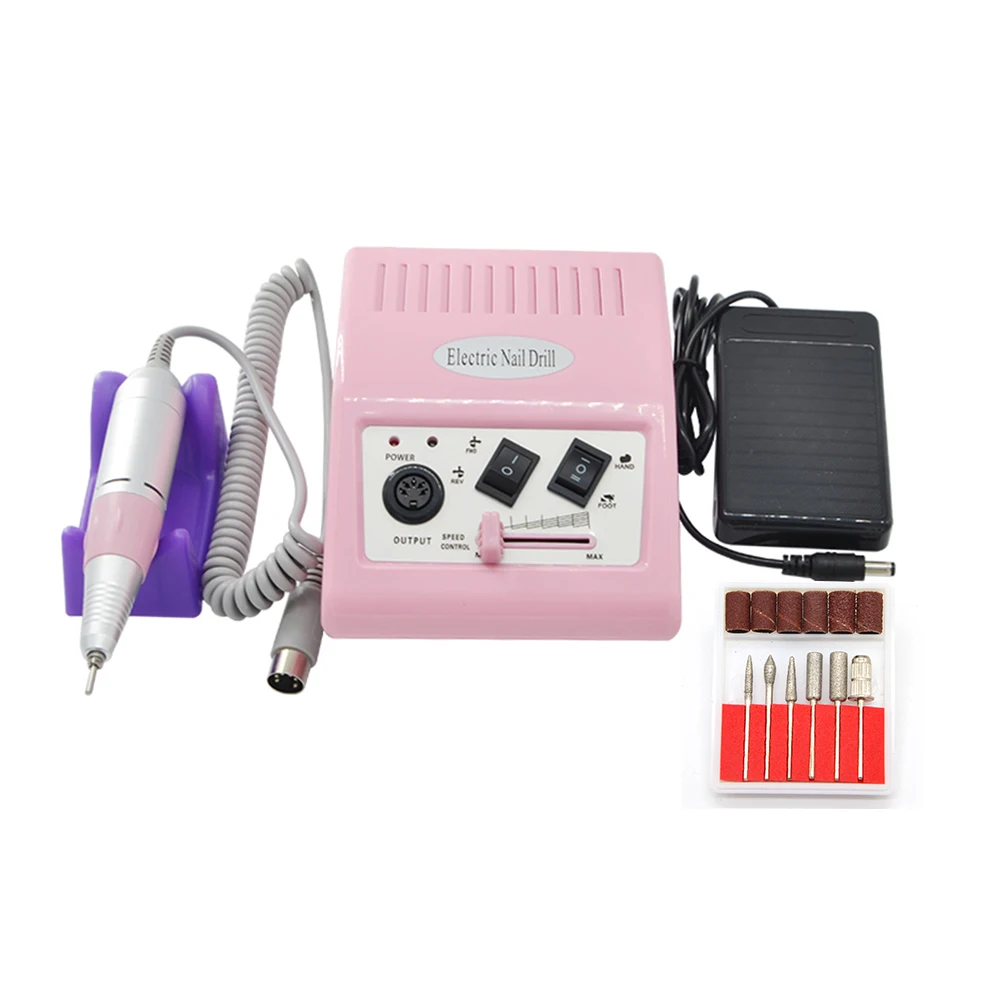 Foot pedal for easy Operation and Sleak design for comfort grip Pink Electric Nail Polishing Machine Art Nail Equipment