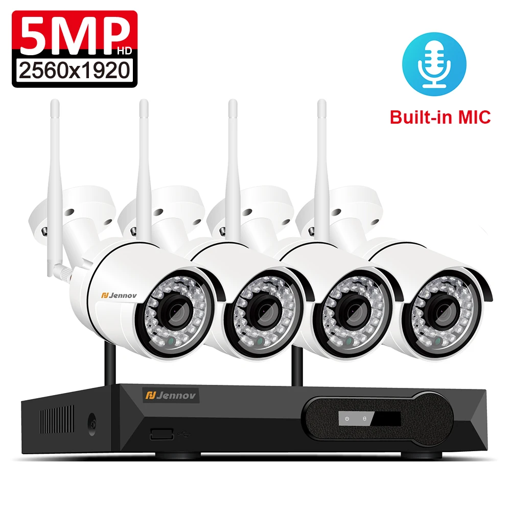 Audio Record 5MP H.265 Full HD Home Wifi Wireless CCTV Camera System NVR Video Surveillance