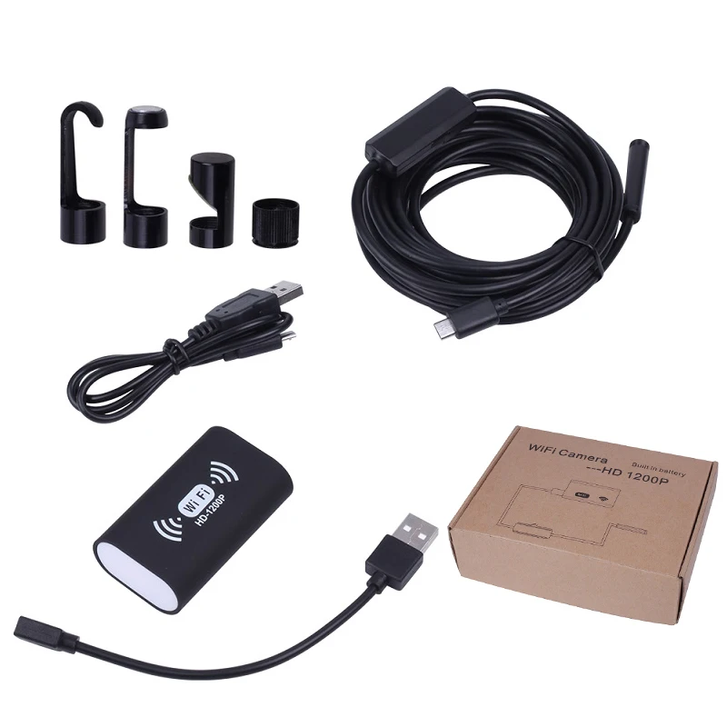 F130 черный 1200p HD камера наблюдения WIFI эндоскоп 8 шт. Светодиодная лампа может
