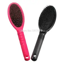 1 шт. продажи полезно волос диаграммы Пластик петли игольницей Расческа Статический волос Расческа Антистатические парик щеткой черный/розовый