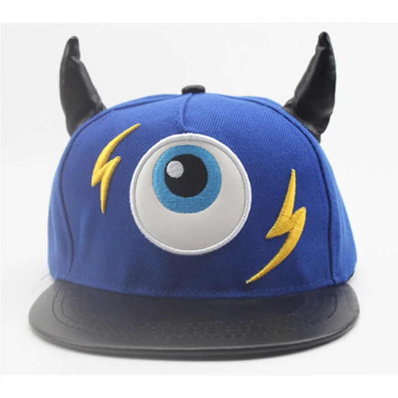 Мода для мальчиков и девочек Bone Gorras Snapback Lightning Маленький Дьявол Рога глаз хип хоп