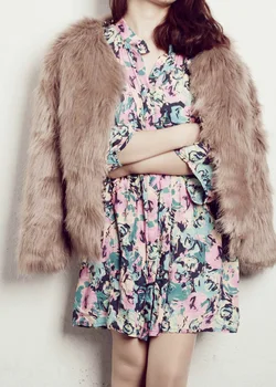 

Winter Casual Furry Solid Faux Fur Coats Women Fake Fur Coat Female Fashion Short White Party Colored Overcoat