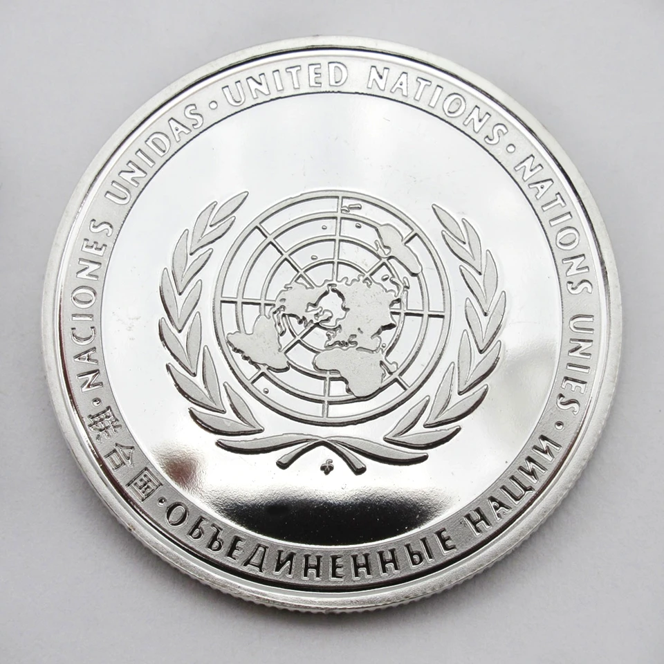 

Coin Art 1PC United Nations Peacekeeping Operations UN And Permanent Members Medal Peace Sliver Coin Collection Gift
