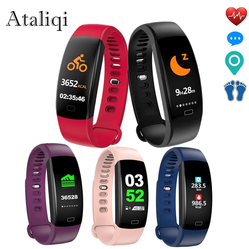 

Ataliqi F64HR Heart rate Smart band IP68 Waterproof Color screen Blood pressure oxygen Fitness tracker smart bracelet GPS watch
