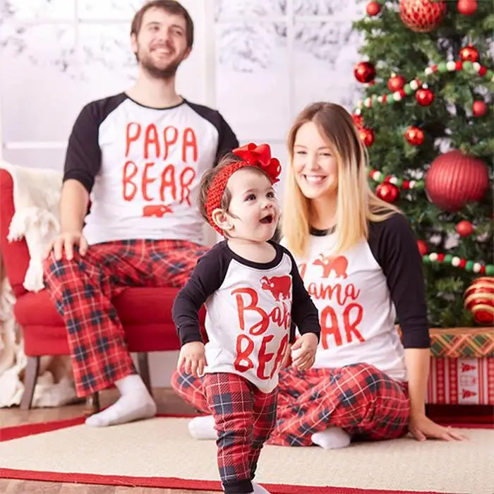 Ekouaer/пижамные комплекты для всей семьи; одежда для сна с принтом ...