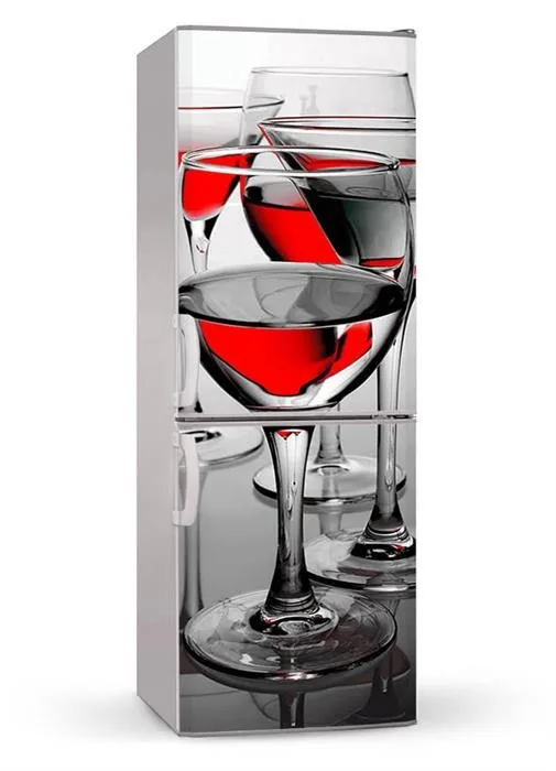 

3D Custom Dishwasher Refrigerator Contact Paper Glass Of Wine Freezer Decal Panel Cover Wall Sticker Home Decor Gift