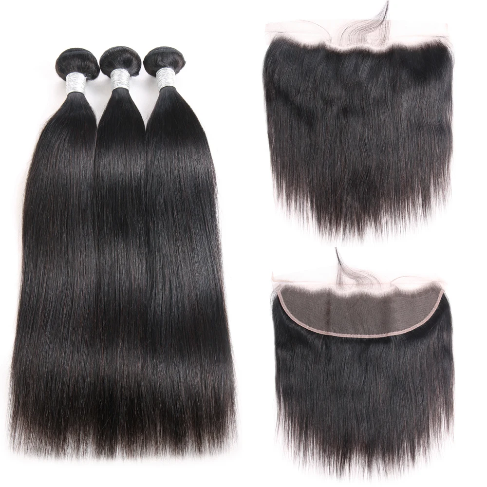 Peruvian Straight Hair Bundles With Frontal Closure Remy Human Hair Peruvian Straight Hair Bundles With Frontal Closure Remy Human Hair