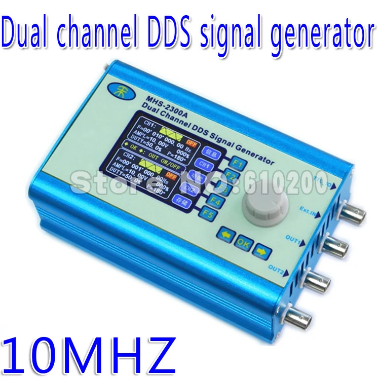 

Free shipping High Precision 2.4'' TFT Digital Dual-channel DDS Signal Generator Arbitrary waveform generator 200MSa/s 0-10MHz