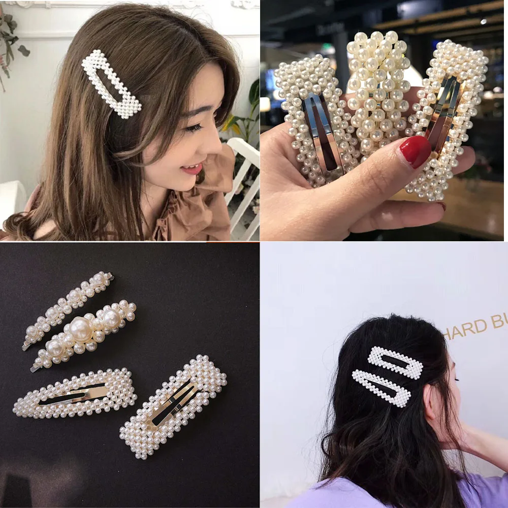 

Fashion Full Imitation Pearl Hair Clips for Women Girls Sweet Korean Style Hairpins Alloy BB Hairgrip Hair Accessories