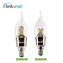 Elinkume E14 Светодиодный светильник 2835SMD лампа высокой яркости 5 Вт SMD2835 18 25 светодиодный s AC85-265V теплый белый энергосберегающий ампул