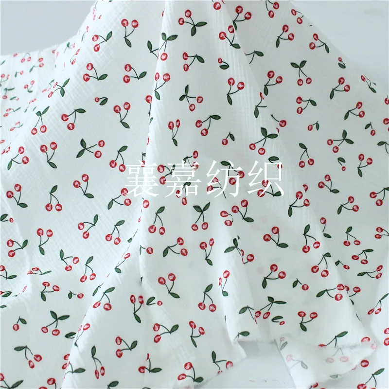 

Cotton Hemp Crepe Double Gauze Cherry Pajamas Fabric