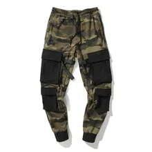Высокое качество осенние мужские камуфляжные брюки с карманами новые модные хлопковые мужские Брюки с карманами в стиле хип-хоп брюки-карго