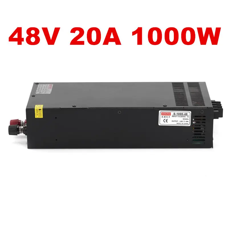 

Wholesale 5PCS 1000W 20A 48V Switching power supply 48V for LED Strip light AC-DC 48V20A S-1000-48