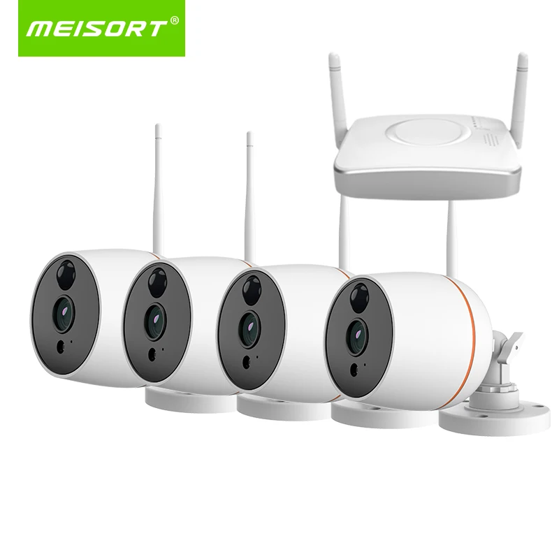 

Meisort Wireless Security Camera System 4CH NVR Kit 960P HD Outdoor IP Camera Waterproof Wifi Surveillance CCTV Camera System