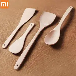 Xiaomi Mijia ложка жареные Лопата Шпатель 4 в 1 бук Пособия по кулинарии посуда комплект натурального полированного набор посуды Кухня Плита