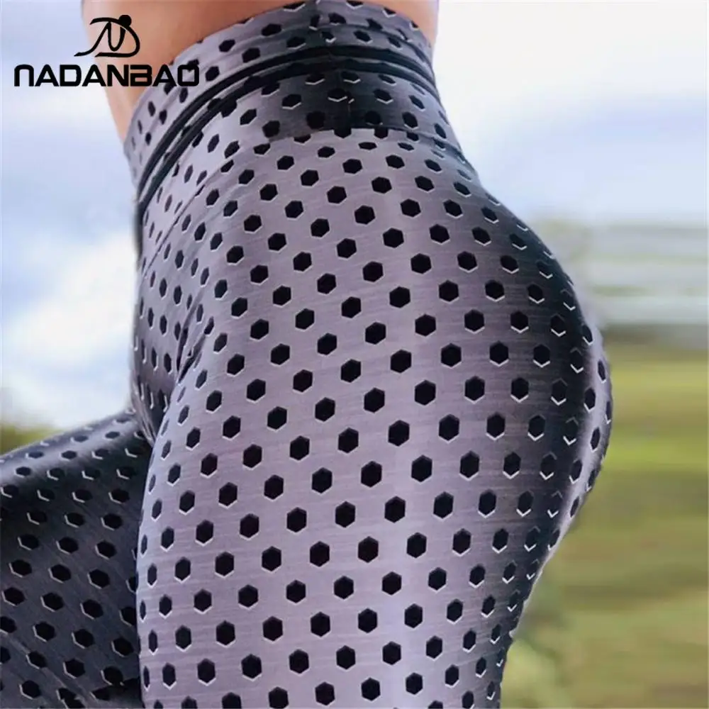 

NADANBAO Push Up Leggings Women Fitness Gym High Waist Pants Hexagonal Pattern Printed Legging Sweatpants Workout Leggins