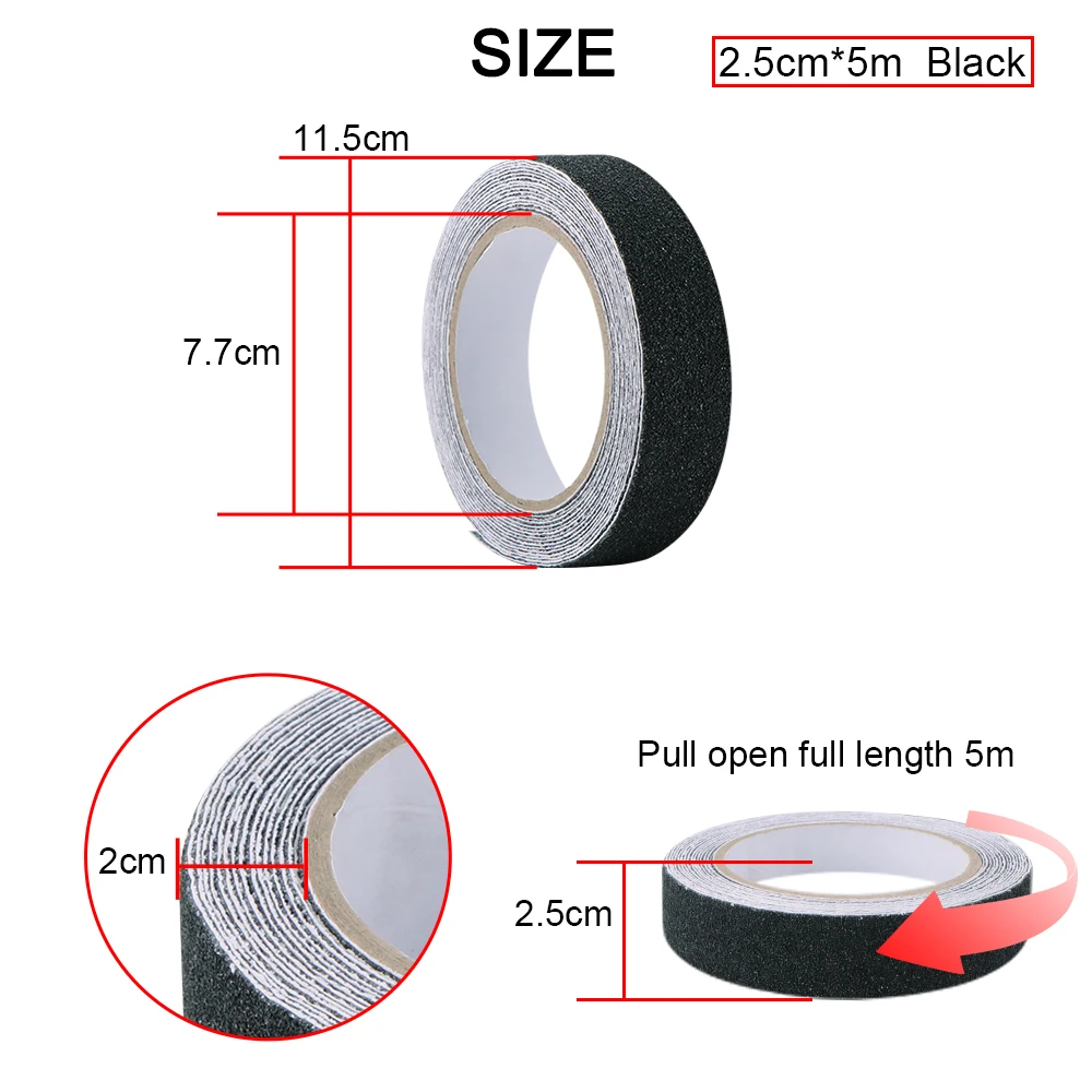 Противоскользящая Тяговая лента крепкий захват абразивные ленты для помещений и улицы Нескользящие ступени лестницы лодочные палубы 2,5 см* 5 м 5 см* 5 м 10 см* 5 м