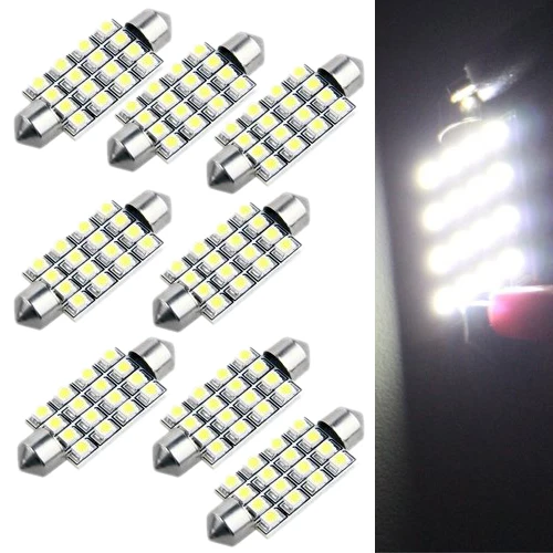 

TOYL 8X Bombilla Lmfor 16 LED 3528 SMD 12V Luz Blanco Coche