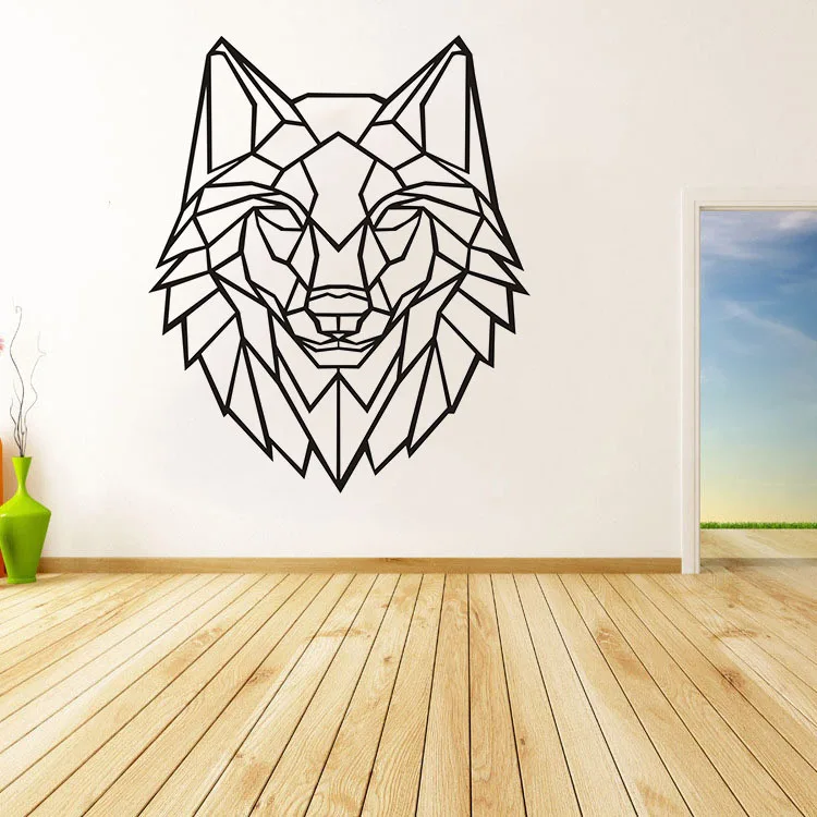 Si Di Ke мультипликационный волк Геометрическая Настенная Наклейка для гостиной спальни виниловая настенная наклейка s