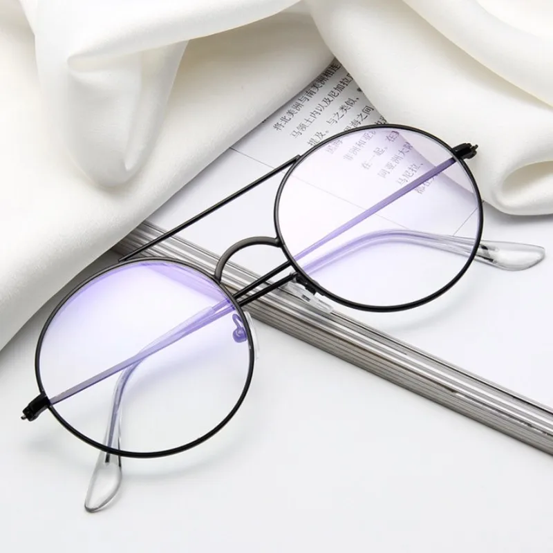 

Clear Glasses Retro Eyeglasses Metal Gold Myopia Eyewear Flat Lens Pilot Spectacle Frame Unisex Optical Glasses Eyewear For Men