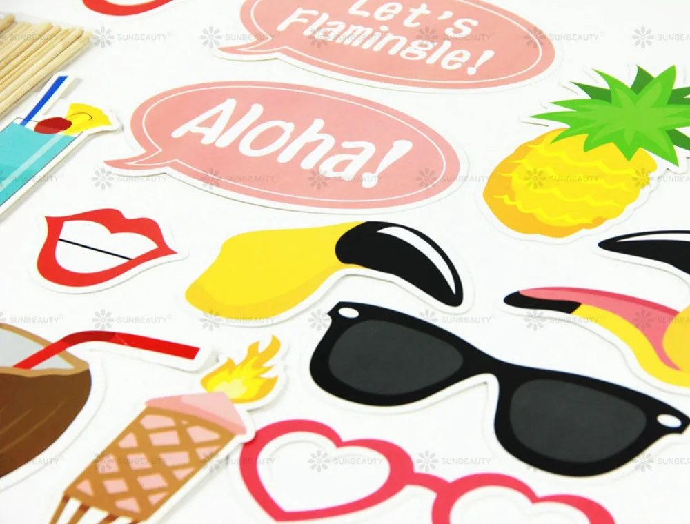 Printable Hawaiian Photo Booth Props Beach Luau Hawaiian Party