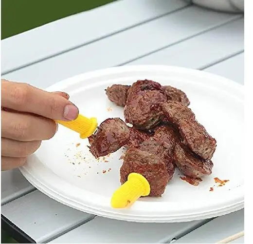 ORGANBOO 6 pcs/set Multi-Function Stainless Steel Barbecue Corn Tools BBQ Corn Holders Fork Party Kitchen Barbecue Supplies