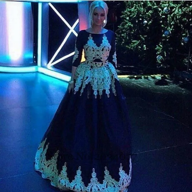 Couture Black Lace Evening Dresses Lebanon Long Party Dress Gown