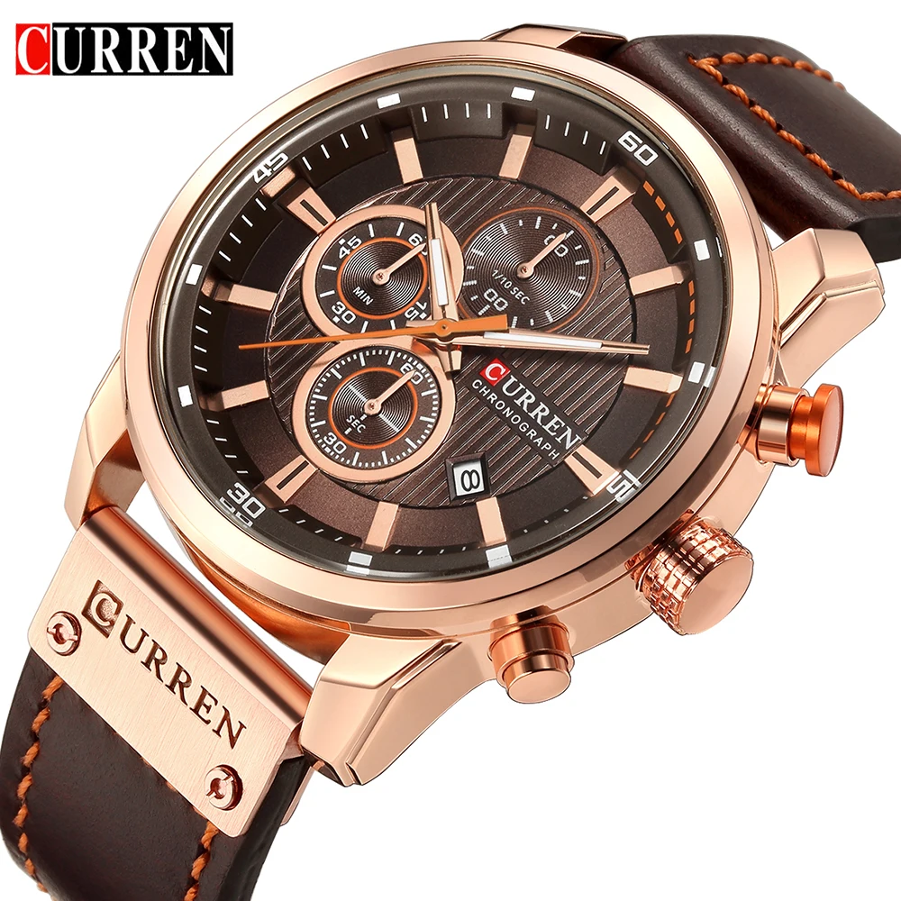 

Top Brand Luxury CURREN Fashion Leather Strap Quartz Men Watches Casual Date Business Male Wristwatches Clock Montre Homme 2019