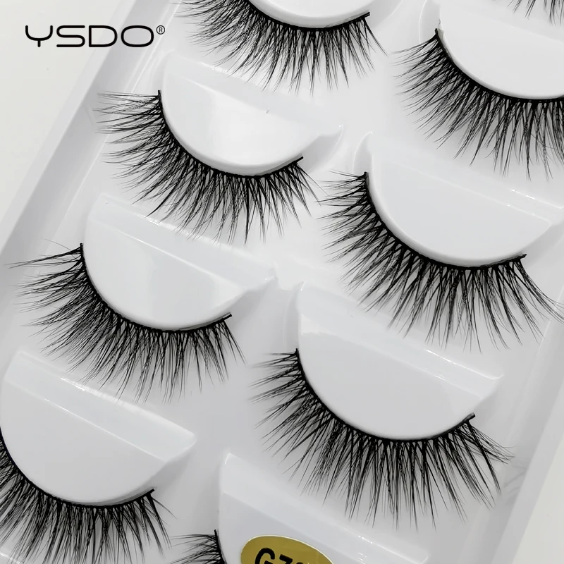 

YSDO 5 Pairs False EyeLashes Faux Mink Lashes Fluffy Fake EyeLashes Natural Long False EyeLashes 100% Hand Made False EyeLashes