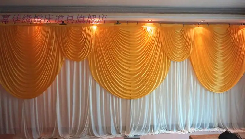 Высокое качество Valance ледяной шелк свадебный фон 3х6 м (10ftx20ft) Вечеринка шторы