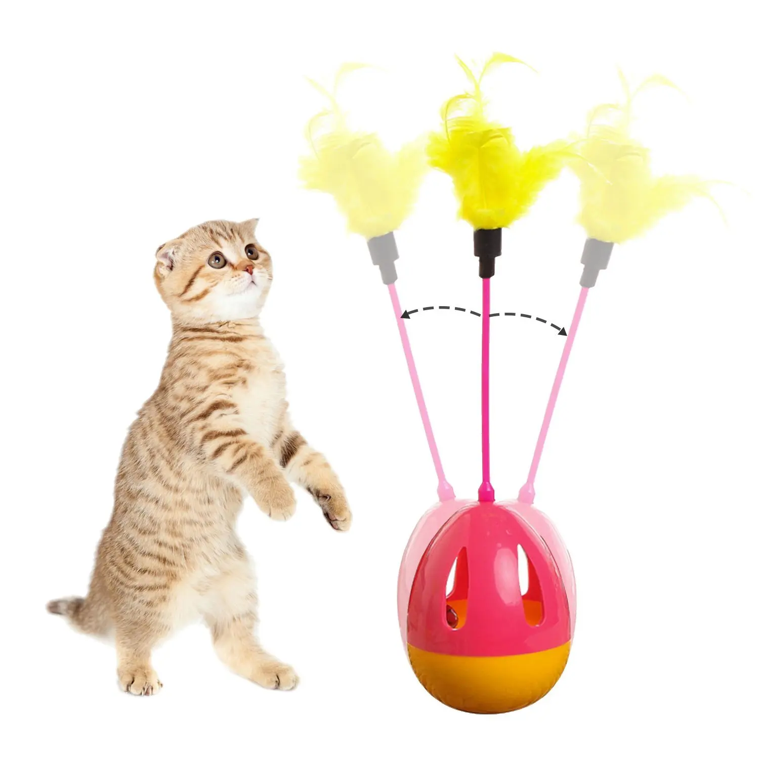 Bascolor стакан Игрушки для котов интерактивные Перо Тизер Игрушка с Перо S колокол для Товары для кошек котенок