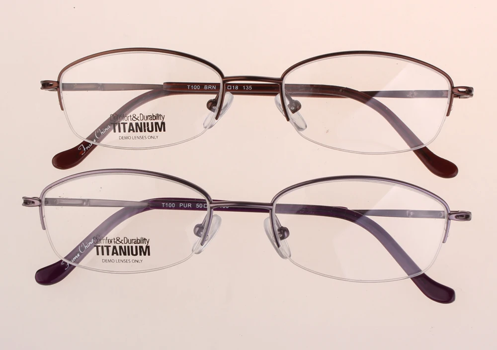 ZOBWN, титановые очки, женские, унисекс, светильник, оптические очки, половинная оправа, коричневые, фиолетовые, montures de lunette Oculos de grau femininos